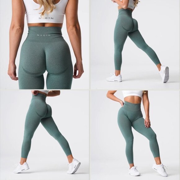 NVGTN Contour Seamless High Waisted Leggings Forest Green Size XS - Picture 2 of 10